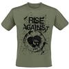 Rise Against Tape Uomo T-Shirt Verde Oliva 100% Cotone Regular