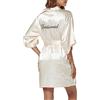 Xuepelit Vestaglia Bride Bianca Sposa da Kimono Donna Raso Accappatoio Abito da Sposa Sexy Pigiama in Seta