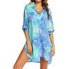 TBSCWYF Copricostumi Donna Mare Camicia Vestito da Spiaggia Costume da Bagno Camicia Bluse Donna Maniche a 3/4 Copricostume Estivo Costumi da Bagno