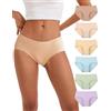 INNERSY Mutande Donna Cotone Vita Media Slip Sportive Culotte Pacco da 6 | Mutandine Hipster Traspiranti e Comode‌, Cavallo 100% Cotone, Intimo Morbido Classico, Senza Etichette, Sport/Uso Quotidiano