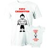 Puzzletee Coppia T-shirt e Body Padre Figlio Festa del Papà - Il Mio Papà Fa Crossfit e si allena di Brutto - In Pratica un Papà normale, ma molto più figo - Tshirt Padre e Figlio - Idea Regalo