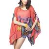 Max Hsuan Womens Ladies Baggy Oversize Plus Size Batwing Tunic Top Blouse Floral Chiffon Kaftan