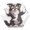 RPLIFE Ombrelli per sole, antivento, pieghevole, compatto, ideale per auto, borsa, uomo e donna, grazioso Border Collie