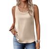 Zeagoo Canotta da Donna in Raso di Seta, Senza Maniche, Scollo Rotondo | Camicette blazer da donna, abiti casual da lavoro, camicette da donna, camicette eleganti e casual