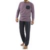 sesto senso Pigiama Uomo Cotone Lungo 100% Cotone Biancheria Invernale da Notte Pigiami Due Pezzi Lingerie Maniche Lunghe Pantaloni Lunghi