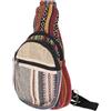 GURU SHOP Zaino stravagante etnico in cotone/canapa, fatto a mano, marrone | Robusto, tre scomparti con cerniera, tracolla regolabile, mix di materiali sostenibili, artigianato nepalese unico