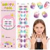 EBANKU Kids Adesivi Unghie Gel UV |Stella Rosa Sorridente Adesivo Gel UV | 22PCS Smalto Adesivo per Unghie per Bambini (Age 6+), Adesivi per unghie in gel, Strisce Gel Unghie