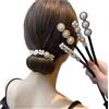 Teogneot 4 pezzi fiore perla capelli chignon creatore torsione fascia ciambella creatore pigro acconciatura accessori per donne ragazze