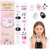 EBANKU Kids Adesivi Unghie Gel UV | Gatto Fiore Rosa Adesivo Gel UV | 22PCS Smalto Adesivo per Unghie per Bambini (Age 6+), Adesivi per unghie in gel, Strisce Gel Unghie