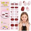 EBANKU Kids Adesivi Unghie Gel UV | Fiocco Rosso Pois Adesivo Gel UV | 22PCS Smalto Adesivo per Unghie per Bambini (Age 6+), Adesivi per unghie in gel, Strisce Gel Unghie