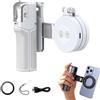 Generic Treppiede magnetico per selfie stick con supporto estensibile con luce LED | Impugnatura girevole a 180 gradi per selfie, viaggi, vlogging e riprese a mani libere, compatibile con telefoni iOS e Android