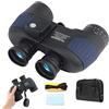 NEYLANG 10x50 Binocolo Marino per Adulti, Binocoli Militare Impermeabile con Bussola Telemetro BAK4 Prisma Lente FMC Antiappannamento per la Navigazione Birdwatching Caccia (BLUE)