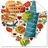 DIYthinker Italia Amore Cuore doganale d'Interesse Nazionale Bandiera Dieta Resident Paesaggio Illustrazione Modello Occhiali Panno Panno di Pulizia dello Schermo del Telefono 5pcs Cleaner