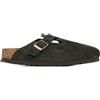 Birkenstock 660463 Boston SFB Mocca, Suede Leather Zoccoli Uomo, Mocca EU 36