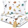 Totsy Baby Trapunta per bambino cotone 60x100 - piumono culla neonato set Imbottitura per piumone 60 x 100 cm con cuscino 40 x 35 cm per ragazzi e ragazze Oeko-Tex Safari