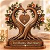 Smile lab Albero della Vita Cuore in Legno Personalizzato con Nomi Data per Lui Lei | Regali Personalizzati Nozze di Legno Anniversario, Albero della Vita di SanValentino, Regalo Romantica per Coppia Matrimonio