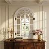 Fahomiss Specchio Da Parete Finestra con Cornice in Legno, Design Ad Arco Stile Finestra, Stile Casa Di Campagna Vintage per Soggiorno & Ingresso