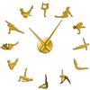 Generico Pilates Quante Silhouette Adesivo Moderno Senza Cornice Fai Da Te Design 3D Grandi Dimensioni per Soggiorno, Camera, Ufficio, Facile Installazione (oro,120CM)