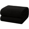 Corredocasa Plaid in Pile Ultra Morbido e Soffice con Elegante Trama Scozzese - Leggero e Confortevole - Perfetto per Divano, Letto, Regala Calore e Comfort (Nero, Matrimoniale 210x240)