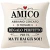 Bommex Amico Fodere per cuscini da uomo Regalo di compleanno o di Natale | regalo di amicizia per uomo, regalo divertente, regalo per il migliore amico, fodere per cuscini a tema amicizia per uomo