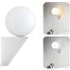 HJXDtech Lampada da Parete Moderna con Globo in Vetro Bianco,Applique a Muro LED E14 3 Temperature (3000K/4500K/6000K) Regolabile per Camera Corridoio Soggiorno (Bianco)