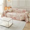 VanderHOME Copridivano Super Morbido, Telo Copridivano, Copridivano Decorativo, Foulard Copridivano, Coperta Reversibile in Ciniglia Per Divano, Motivo botanico 180 * 180cm-Arancione