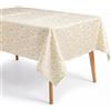 INTRECCI Tovaglia Antimacchia Elegante con Lavorazione Jacquard Lurex | Colore: Crema/Oro | Dimensioni: 140x300 cm, Adatta per 10/12 Posti Tavola