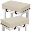 uyeoco 2/4 Pezzi Cuscino per Sgabello Rettangolare 3/5/8 Spesso Sgabello da Bar Cuscino Sgabello da Toeletta Rimovibile Morbido Antiscivolo Cuscini con Lacci di Fissaggio(Beige,2pcs 30x40x3cm)