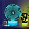 Dagydali 2 Pezzi Napoli Calcio Lampada - Calcio Regalo Bambini, 16 Colori Luce Notturna Calcio Intelligente Con Telecomando a 3D LED Illusione Idea Regalo di Natale Calcio Decorazione Per la Camera dei Bambin