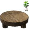 M METERXITY 1 Pezzo Rialzi per vasi interni, 12.7 Cm/5 Pollici, Vassoio in legno rotondo per Cucina/Bagnetto/Fattoria/Arredamento/Sapone/Piatto/Fragranza, Portavasi [Colore Heavy-Fired]