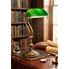 Fabris Uber Bellissima Lampada Scrittoio Scrivania Tavolo Extra Lusso Made Italy Ottone Brunito Vetro Verde