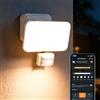 OREiN Proiettore Led Esterno Sensore di Movimento, 28W/3000lm App Controllo, Temperatura di Colore Regolabile 2700-6500K, Timer & Controllo Gruppo, Applique Esterna IP65 per Giardino, Garage