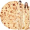 FainFun Burritos Tortillas Coperta, 150 * 150 CM Burritos Tortillas Blanket, Calda Morbida Tortilla Blanket in Flanella, Coperta Burrito Tortilla per Bambino Adulto, Taco Divertente Creativa(M)