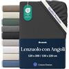 Dreamzie Lenzuolo con Angoli 120x200-130x220cm Grigio Scuro, Cotone | Jersey 97% cotone, 3% elastan · Certificato Oeko-Tex · Elastico 360° fino a 35 cm · Senza stiratura