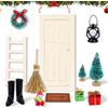MELLIEX Set di Accessori per Porta Gnomo Natalizio, 12 Pezzi Porta Dell Elfo di Natale Accessori Natale in Miniatura Casa Delle Bambole Porta Elfo Natale Kit per DIY Decorazioni