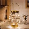 TRIROCKS Lampada da Tavolo in Metallo Cordless 19,5 cm Alta, Lanterna a Batteria con Timer da 6 Ore, Luci Decorative per Matrimonio, Eventi, Interno/Esterno