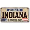 Generic Targa in latta con scritta Welcome to USA - Targa decorativa statunitense in latta da 15,2 x 30,5 cm - Stampa artistica da parete in metallo Patriot American Indiana