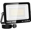 PICAA Faretto LED da Esterno 150W, Faro LED 4000K Bianco Caldo Con Spina | Proiettore LED 15000lm, Impermeabile IP66, Luce Sicurezza, per Giardino Garage Cortile Officina Patio Piazza