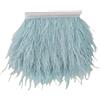 Vayliro Bordo con piume di struzzo, per cucito | Frangia con piume da 8-10 cm, per abiti fai da te, accessori per costumi, 1 metro, blu grigio