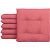 Il Gruppone Passione Casa IlGruppone Set 6 Cuscini per Sedie con Lacci 40x40 cm Made in Italy - Cuscini Imbottiti Spessore 6 cm, Design 4 Punti - 70% Cotone 30% Poliestere Effetto Mano Pesca