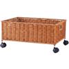 rockible Cestino portaoggetti da Bagno con Ruote, Organizer sottolavabo, Stile Rustico con Maniglie, Cesto portabiancheria Mobile, Cesto per Vestiti, con 2 Maniglie