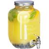 Relaxdays Dispenser per Bevande 3,5 l, Contenitore in Vetro, alla Spina, Brocca con Rubinetto, Vintage, Trasparente