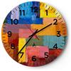 ARTTOR Orologio da Muro in Vetro 40x40 cm Rotondo Astratto Arte - 3703 | Astrazione Moderno Moderno Orologio da Parete Decorativo Silenzioso Analogico Decorazione da Parete Arte da Parete ARTTOR