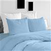 Ruggeri Set Lenzuola Completo Copripiumino Matrimoniale, Cotone, Azzurro | Set Completo Copripiumino 100% Puro Cotone Made In Italy Collezione Let's Color! (Matrimoniale, Azzurro)