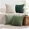 MIULEE Natale 4 Pezzi Federe Cuscini Decorativi Divano Federa Resistente Quadrato Moderno Morbido per Soggiorno da Letto Casa Sedia Cuscino 40x40 cm Verde