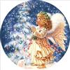 OWN4B - Kit per punto croce su tela stampata con albero di Natale OWN4B Angel Girl da 11 ct, 36 x 36 cm, kit per ricamo fai da te (angelo)