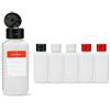 Octopus 6 x 100 ml bottiglie plastica di HDPE con tappo copertina apribile nero bianco rosso