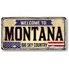 Generic Targa in latta con scritta Welcome to USA - Targa decorativa degli Stati Uniti d'America in latta da 15,2 x 30,5 cm - Patriot American Metal Print Wall Hanging Art Montana