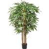 Hollyone Bambù Artificiale, Piante Finte da Interno Grandi, 150Cm/5FT Piante Finte da Interno, Piante Finte da Esterno, Piante Artificiali con Vaso, Albero Artificiale