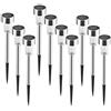 BAKAJI Bakaj Lampade da Giardino ricarica solare Paletti solari Tecnologia LED Luce con Crepuscolare, Luci per Sentieri, Prato Inglese, Segnapassi, Cortile, Passaggio pedonale (10 X Bianco)
